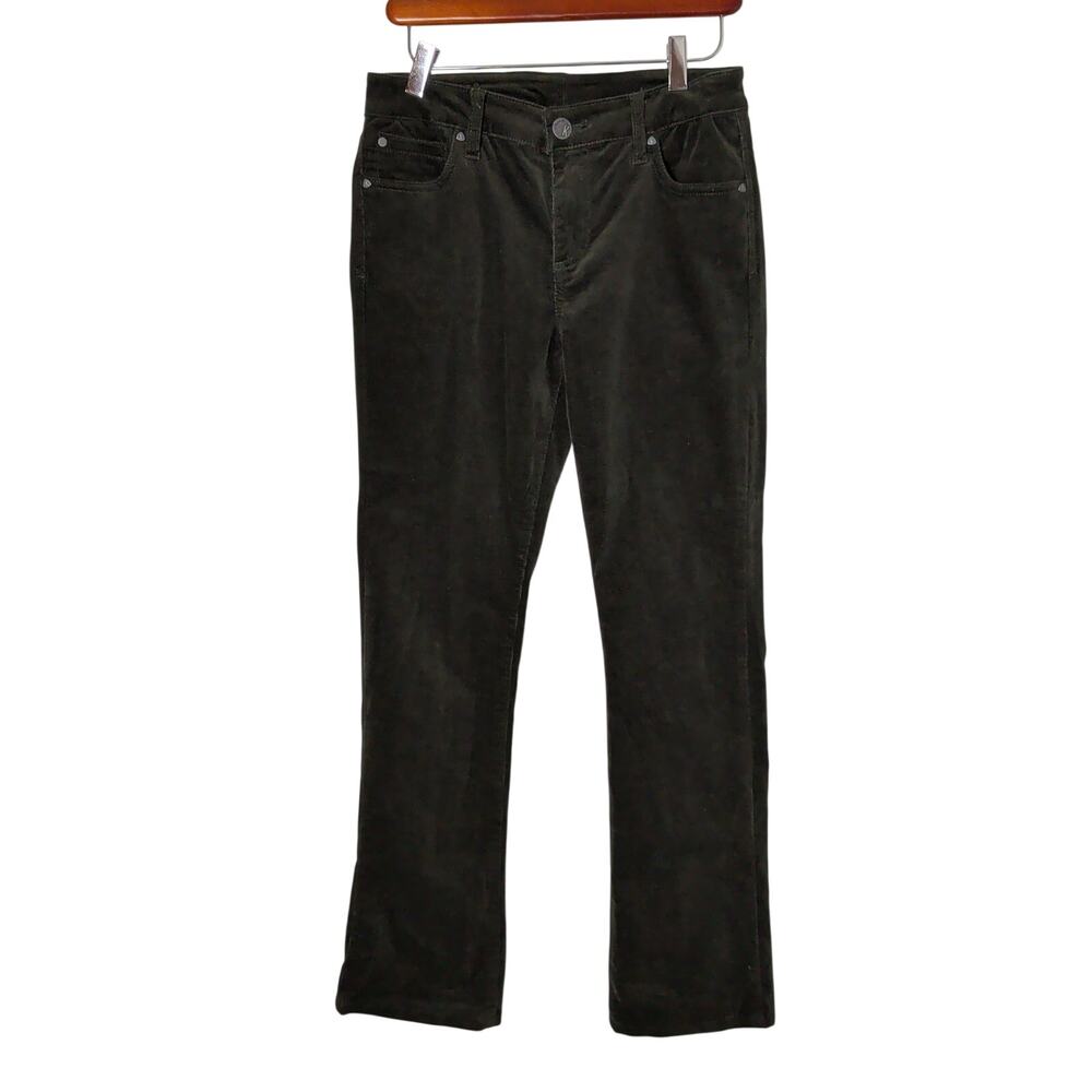 Kut from the Kloth Sz 4 Karen Baby Bootcut Green Stretch Cotton Corduroy Pants